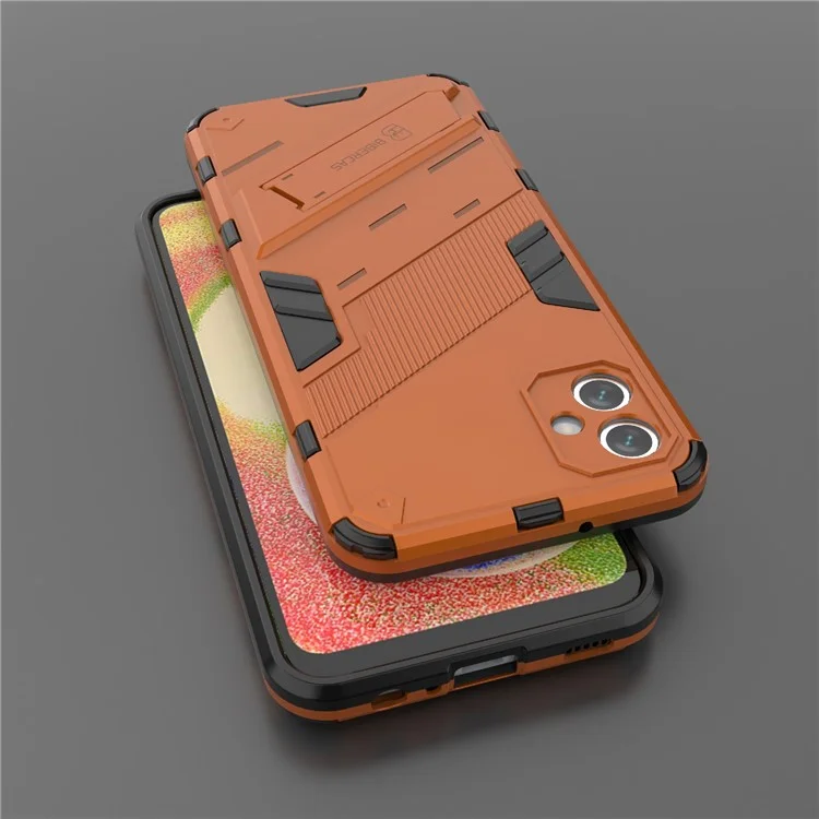Para Samsung Galaxy A04e 4G / F04 4G / M04 4G Case de Kickstand a Prueba de Golpes Soft TPU PC Duro PC Hard-fall Cubierta de Teléfono Protectora - Naranja