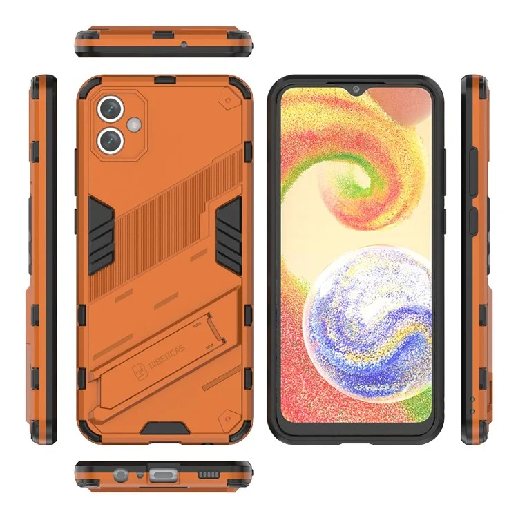 Para Samsung Galaxy A04e 4G / F04 4G / M04 4G Case de Kickstand a Prueba de Golpes Soft TPU PC Duro PC Hard-fall Cubierta de Teléfono Protectora - Naranja