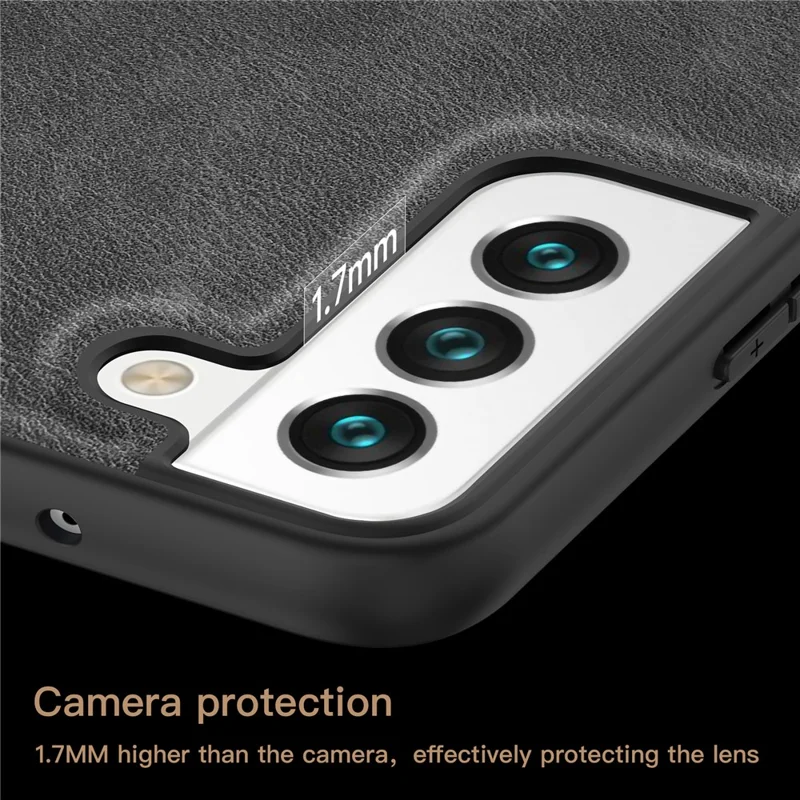 For Samsung Galaxy S23 Phone Case Retro Style Solid Color PU Leather Coated TPU+PC Phone Cover - Brown