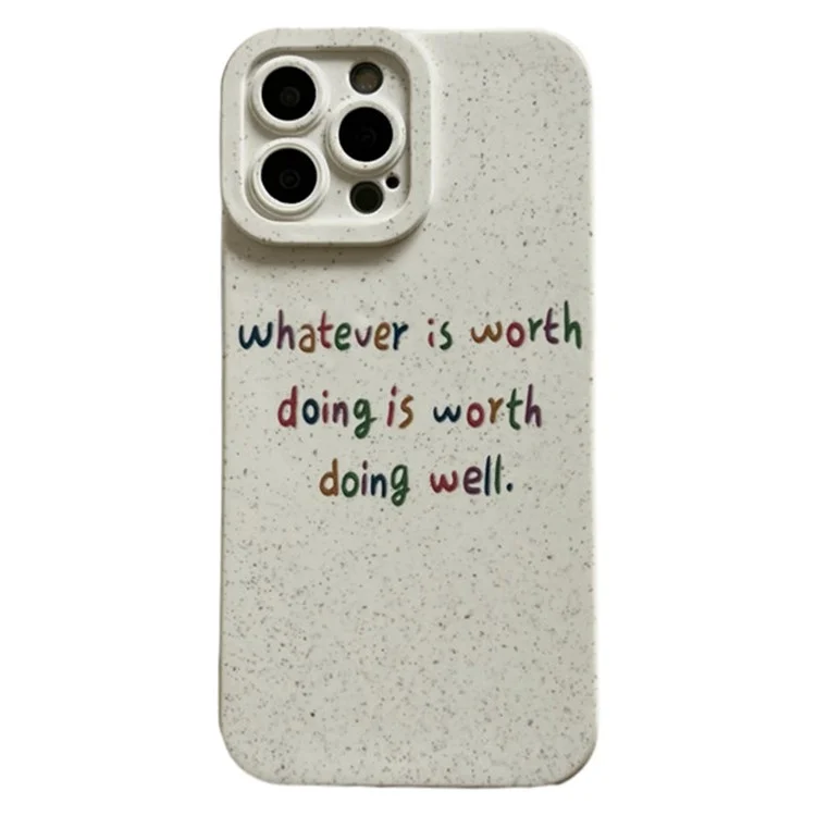 Для Iphone 14 Pro Eco-friendyly Pheat Srate Chace Case Simply English Letters Degradable Cover Cover Shell