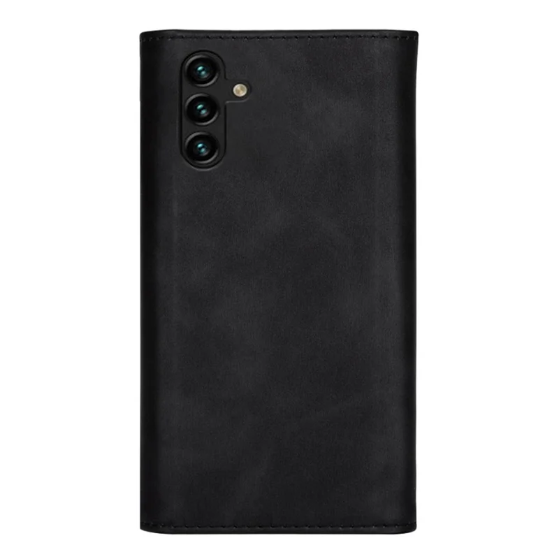 Cell Phone Case For Samsung Galaxy A34 5G Skin-touch Feeling Zipper Pocket Wallet Stand Full Protection PU Leather Phone Cover with Short + Long Strap - Black