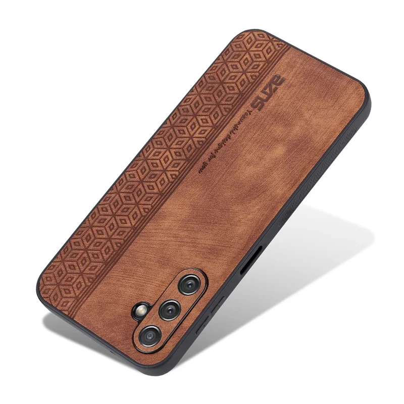 AZNS Para Samsung Galaxy A14 5G / A14 4G Capa Traseira de Telemóvel em PU Leather Revestida com TPU com Padrão Impresso Capa Protetora Anti-queda - Castanho