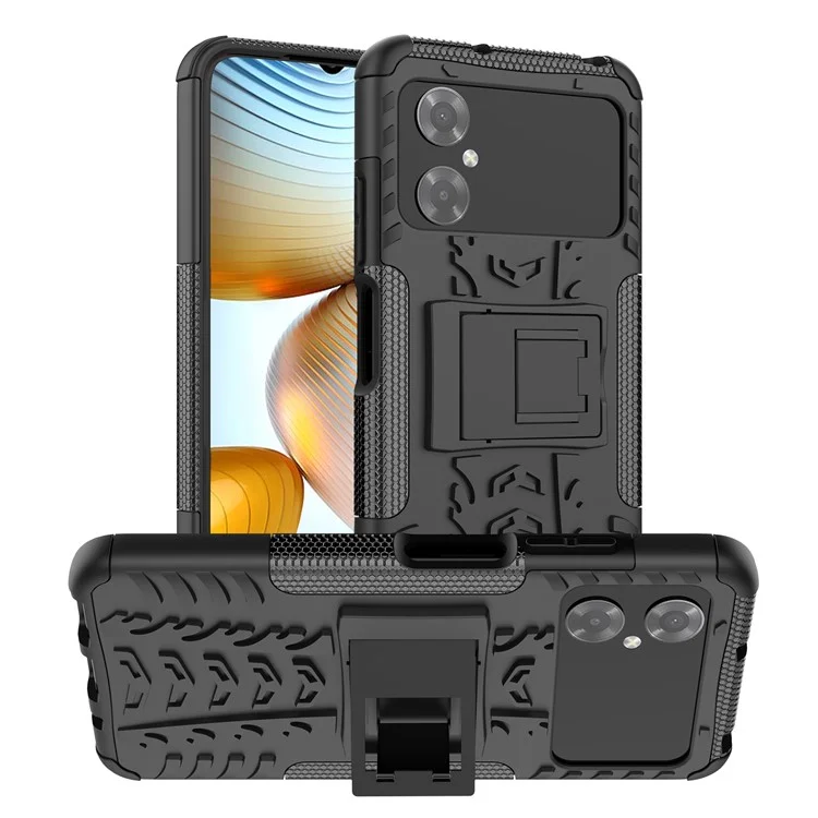 Per Xiaomi Poco M4 5G Style Style Cool Rugged Telefono Case Hard PC+TPU Kickstand Telefono Protettivo Cover - Nero