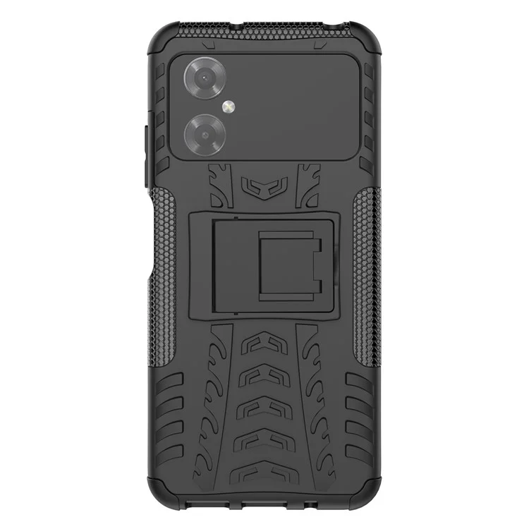 Per Xiaomi Poco M4 5G Style Style Cool Rugged Telefono Case Hard PC+TPU Kickstand Telefono Protettivo Cover - Nero