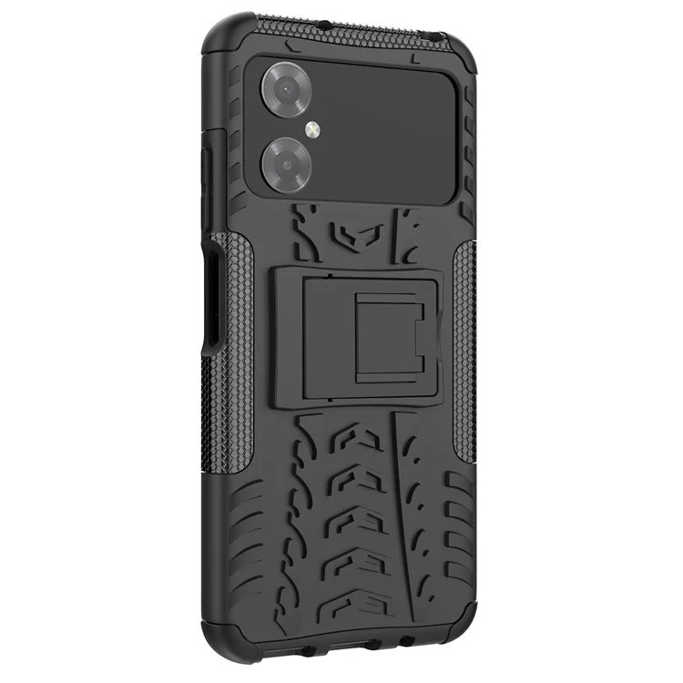 Per Xiaomi Poco M4 5G Style Style Cool Rugged Telefono Case Hard PC+TPU Kickstand Telefono Protettivo Cover - Nero