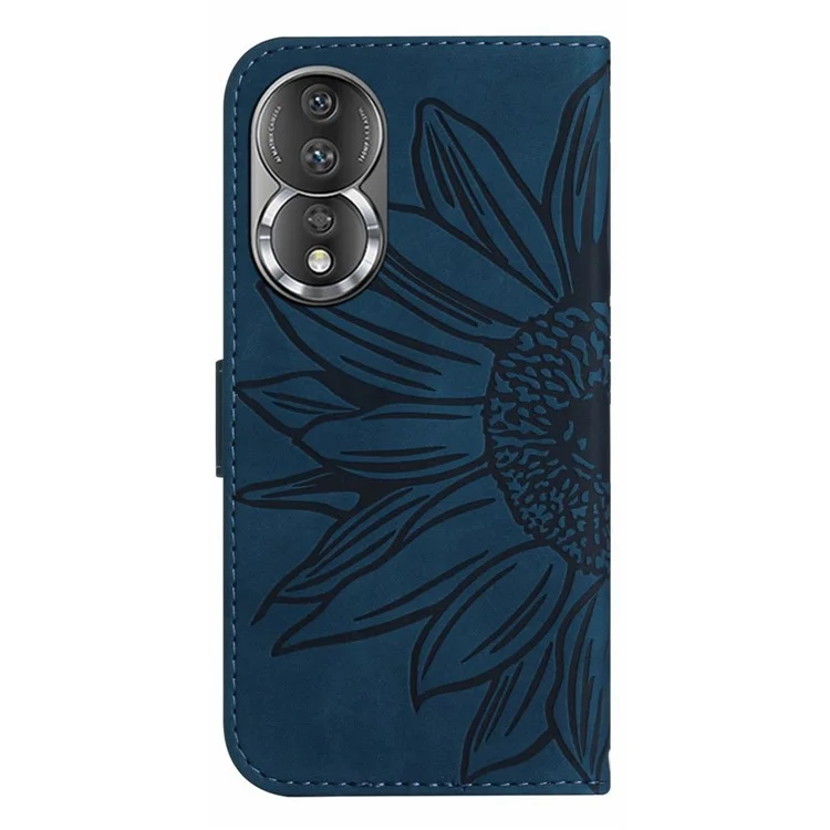Для Чести 80 5G HT04 Защитный Флип-телефонный Кошелек Крышка Кожи Кожа - Темно-синий