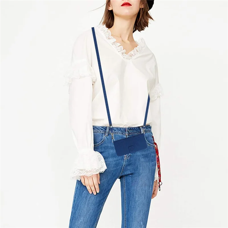 For Honor 80 5G HT04 Protective Flip Phone Wallet Cover PU Leather Sunflower Imprinted Stand Skin-touch Feeling Phone Case with Shoulder Strap - Sapphire