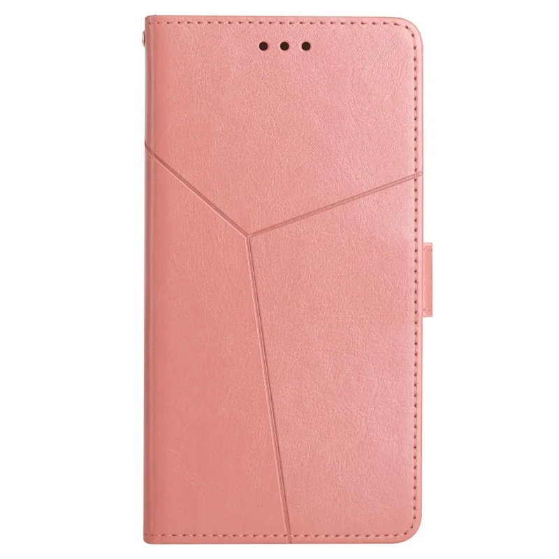 HT01 PU Cubierta de Teléfono de Cuero Para Honor 80 5G, Líneas en Forma de y Impresas Funda de la Carcasa Del Teléfono Star Chorla - Rosa