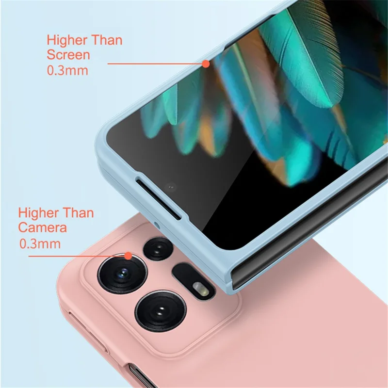 Para Oppo Encontrar N2 5G Skin-touch Feelt PC Case de PC Propósitos a Prueba de Celdas Cubierta de Teléfono Celular - Azul Oscuro
