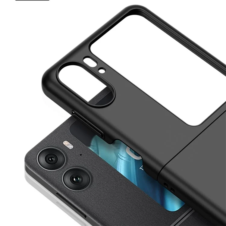 For Oppo Find N2 Flip 5G Skin-touch Feeling Drop-proof Hard PC Back Case Cell Phone Cover Protector - Black