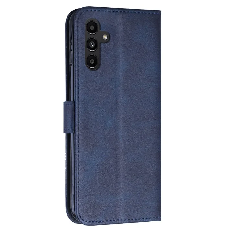 Para Samsung Galaxy A54 5G Magnetic Clasp Wallet Phone Case Foldable Stand Stitching Imprinted Line PU Leather Cover - Safira