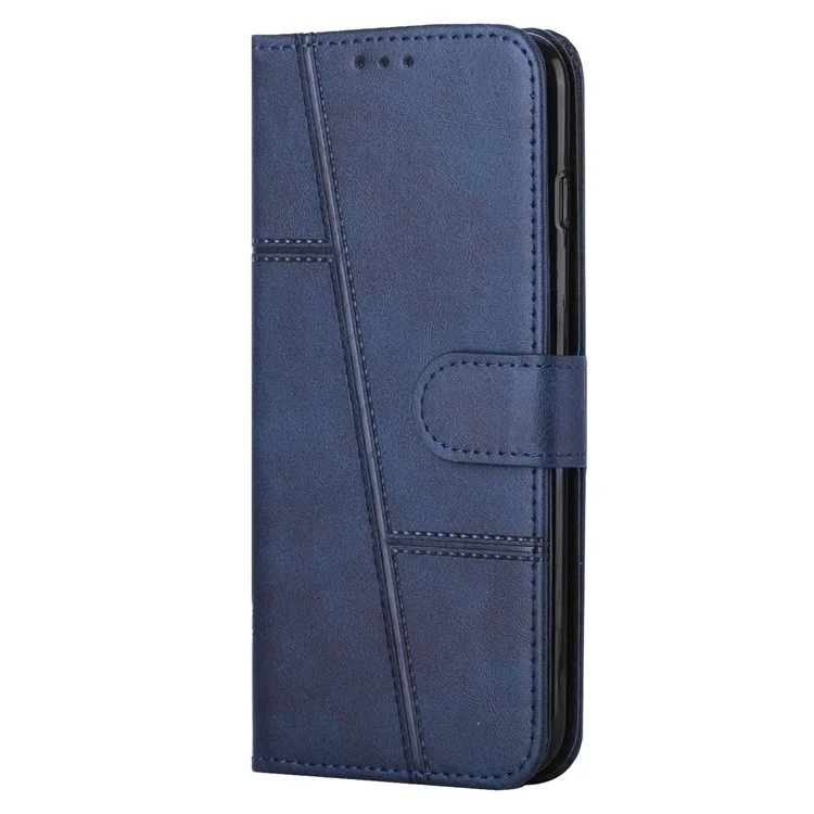 Para Samsung Galaxy A54 5G Magnetic Clasp Wallet Phone Case Foldable Stand Stitching Imprinted Line PU Leather Cover - Safira