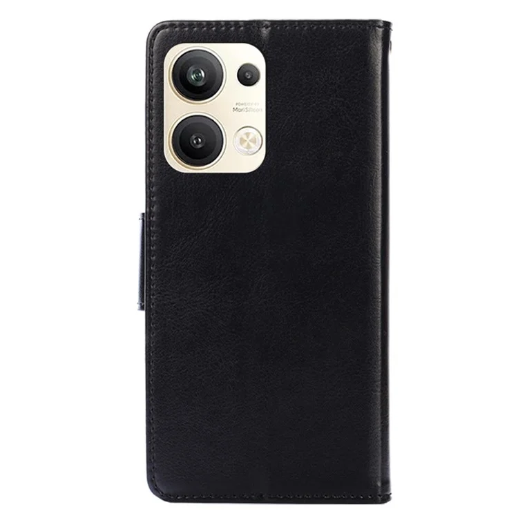 Para Oppo Reno9 Pro+ 5g Anti-arranhão Capa de Bolsa de Tampo de Barreta de Couro Texturizado de Proteção de Proteção Telefônica - Preto