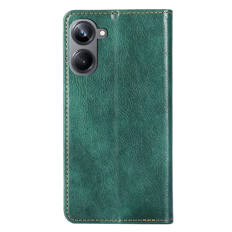 Pour Realme 10 Pro 5G Téléphone Stand Wallet Case PU Cuir+TPU Magnétique Auto-fermeture Antichoc Étui Protecteur - Vert