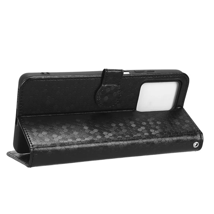 Flip Folio Phone Case Pour Xiaomi Redmi Note 12 Pro + 5G, Motif de Point de Point de Porte PU Imprimé Support de Portefeuille Anti-rayures Couverture de Téléphone Mobile Avec Sangle - Noir