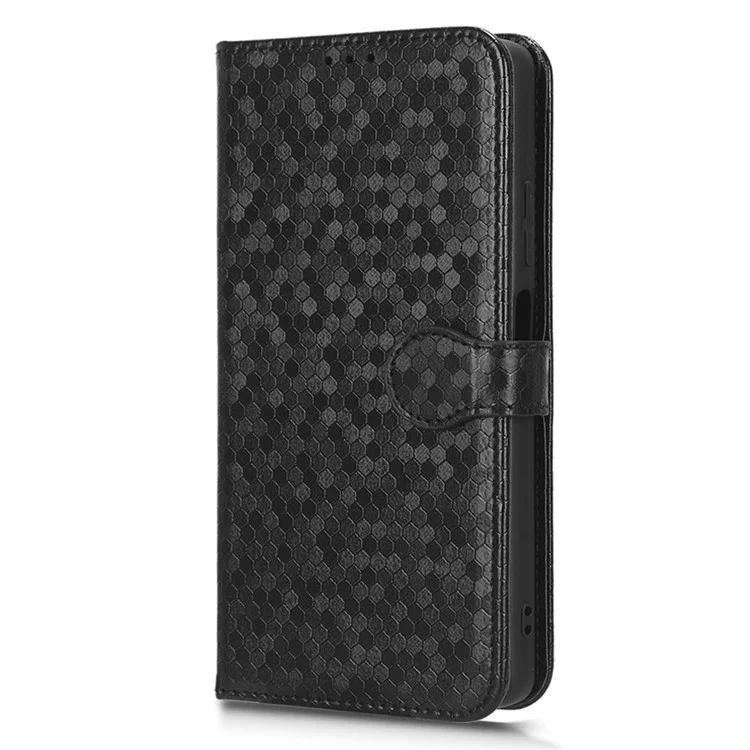 Flip Folio Phone Case Pour Xiaomi Redmi Note 12 Pro + 5G, Motif de Point de Point de Porte PU Imprimé Support de Portefeuille Anti-rayures Couverture de Téléphone Mobile Avec Sangle - Noir