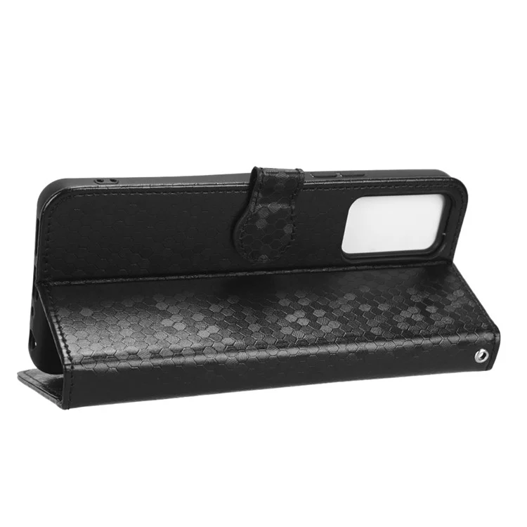 Para TCL 405 / 406 / Patrón de Puntos T506D Impresión de la Billetera PU de Cuero PU Funda de la Billetera de la Billetera Protectora Con Correa - Negro