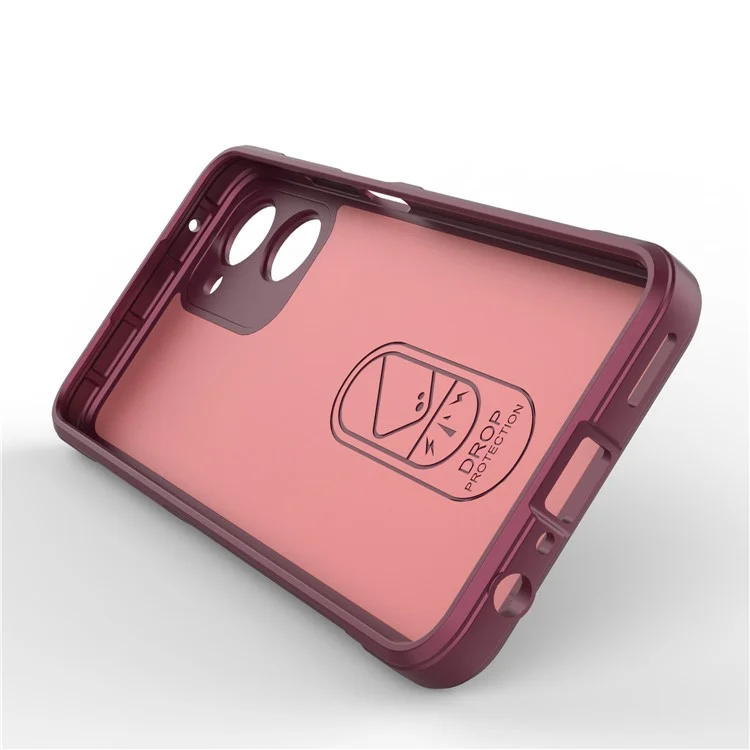 Per Realme 10 4G Soft TPU Cell Phone Cover Non-Slip Scratch-resistant Rugged Back Protective Phone Case - Wine Red
