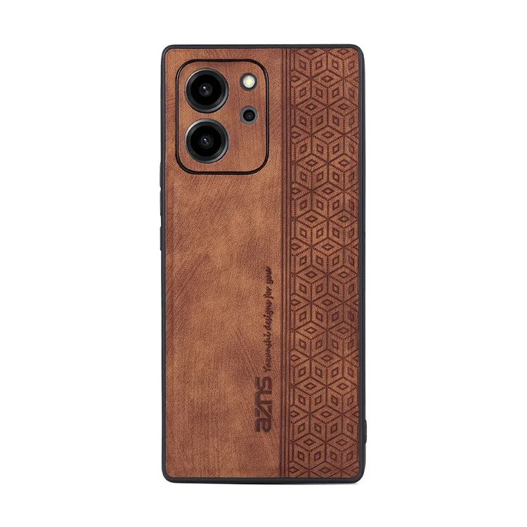 Azns Por Honor 80 SE 5G Patrón Impreso Caja Telefónica Non-slip Ultra Slim PU Cuero TPU TPU Cubierta Trasera - Marrón