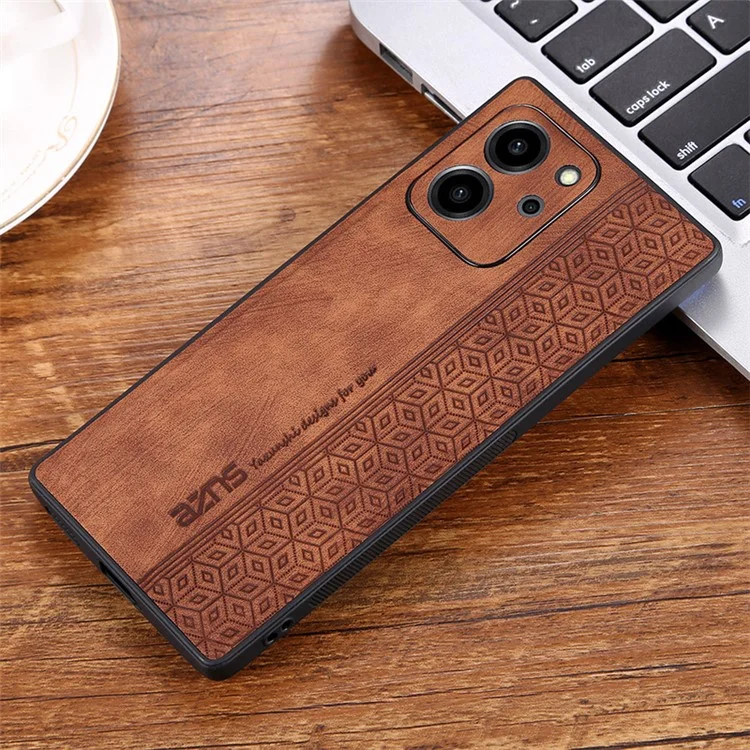 Azns Por Honor 80 SE 5G Patrón Impreso Caja Telefónica Non-slip Ultra Slim PU Cuero TPU TPU Cubierta Trasera - Marrón