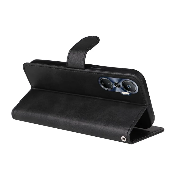 Custodia Per Telefono in Pelle PU Anti-drop Per Infinix Hot 20 4G, Copertina Per Telefoni Protettiva Per il Portafoglio a Flip Magnetico Con Cinturino - Nero