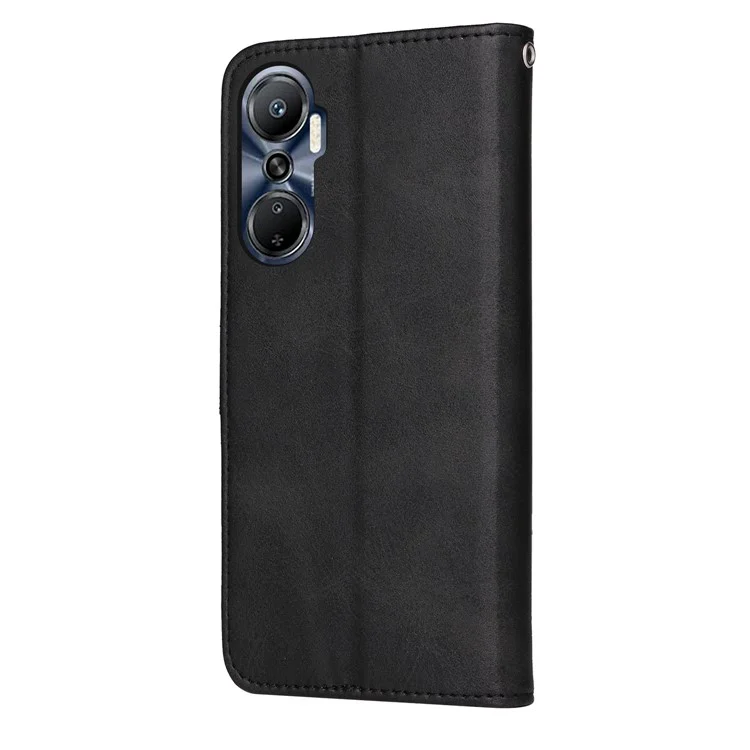 Custodia Per Telefono in Pelle PU Anti-drop Per Infinix Hot 20 4G, Copertina Per Telefoni Protettiva Per il Portafoglio a Flip Magnetico Con Cinturino - Nero