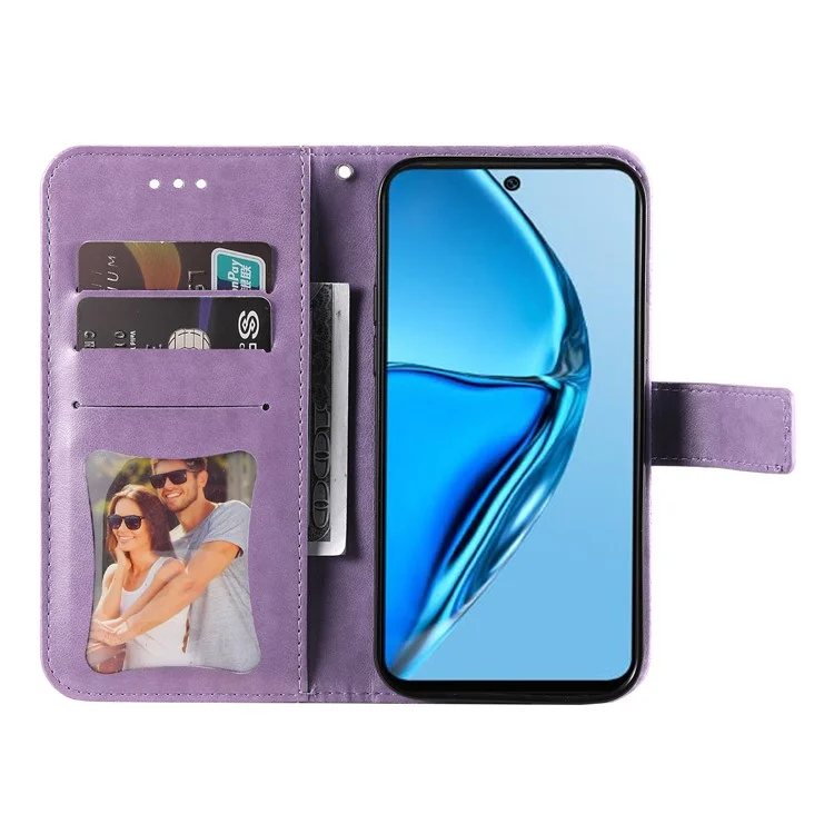 Для Infinix Hot 20 4G Shock-resean The Leather Phone Cash Case Cash Cashlest Closle Flow - Пурпурный