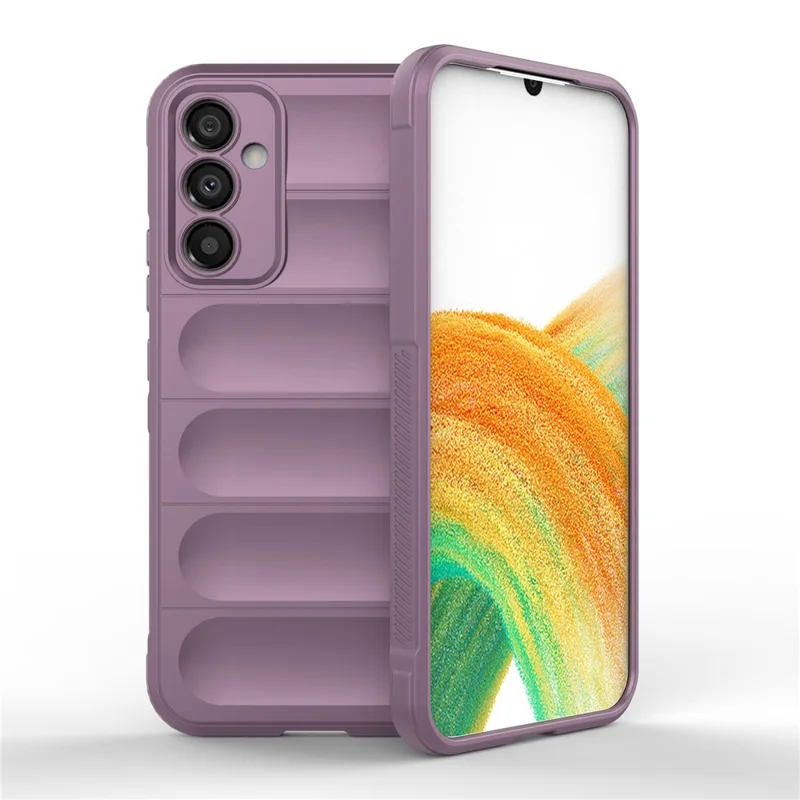 For Samsung Galaxy A34 5G Drop-proof Soft TPU Cell Phone Cover Non-Slip Rugged Back Phone Case - Purple