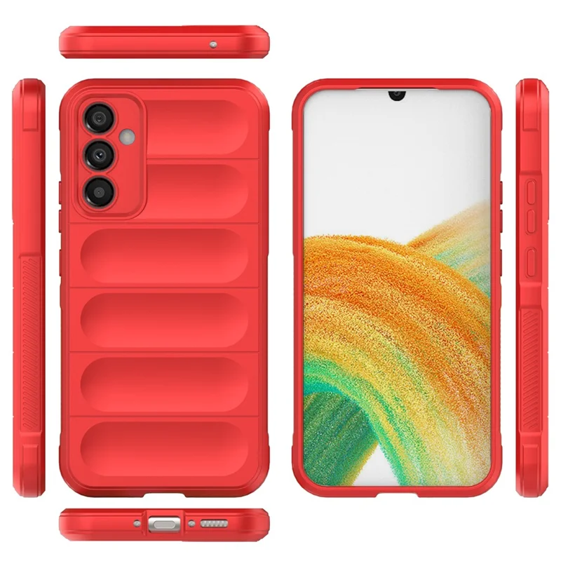 For Samsung Galaxy A34 5G Drop-proof Soft TPU Cell Phone Cover Non-Slip Rugged Back Phone Case - Purple