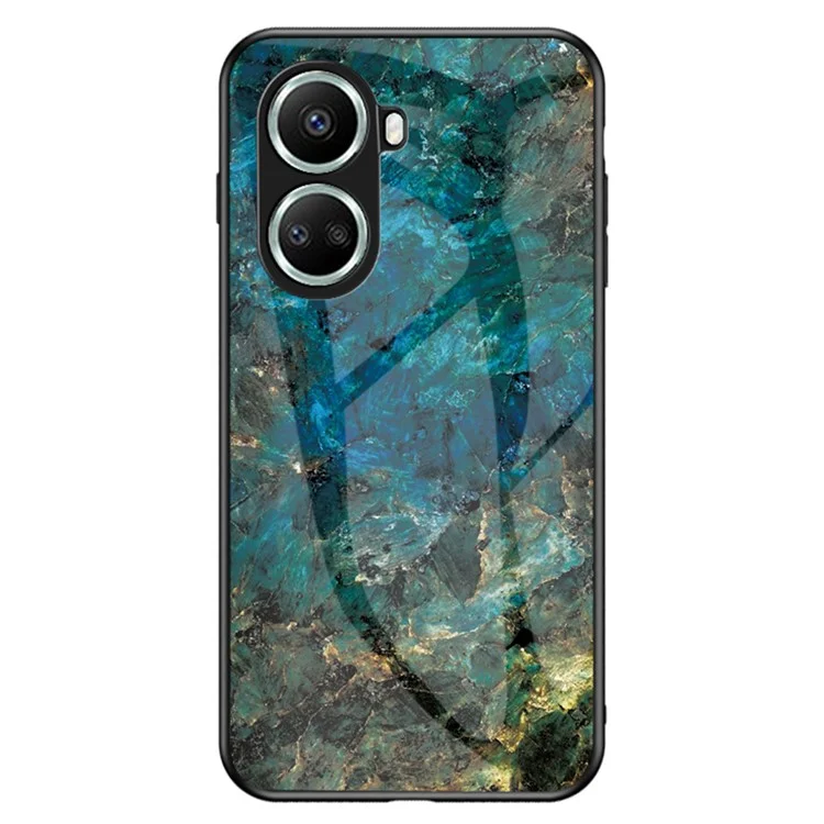 Für Huawei Nova 10 SE 4G Marmormuster Druckerglas + PC + TPU -schutzabdeckung Mobiltelefon Fall - Emerald Marmor