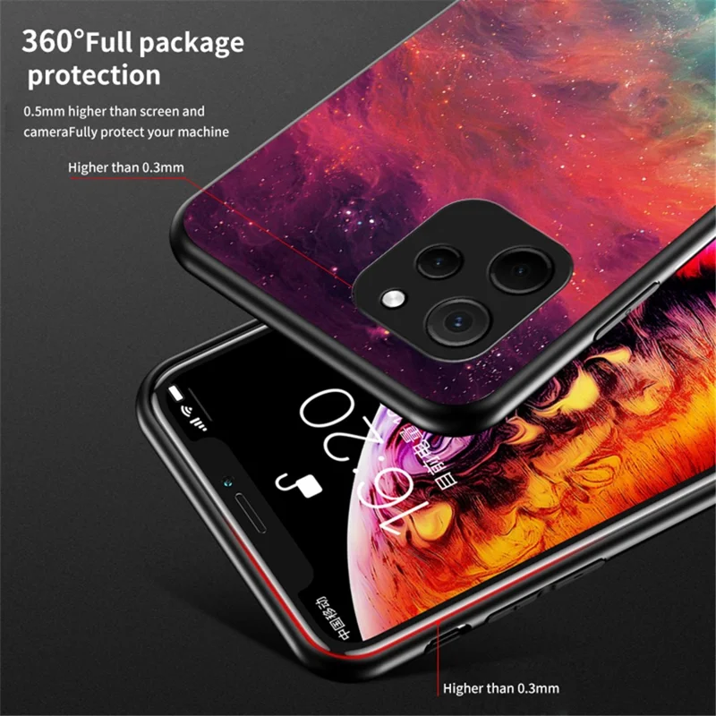 For Huawei nova Y61 4G Starry Sky Pattern Printing Tempered Glass Phone Case Hard PC+Soft TPU Drop Proof Back Cover - Color Starry Sky