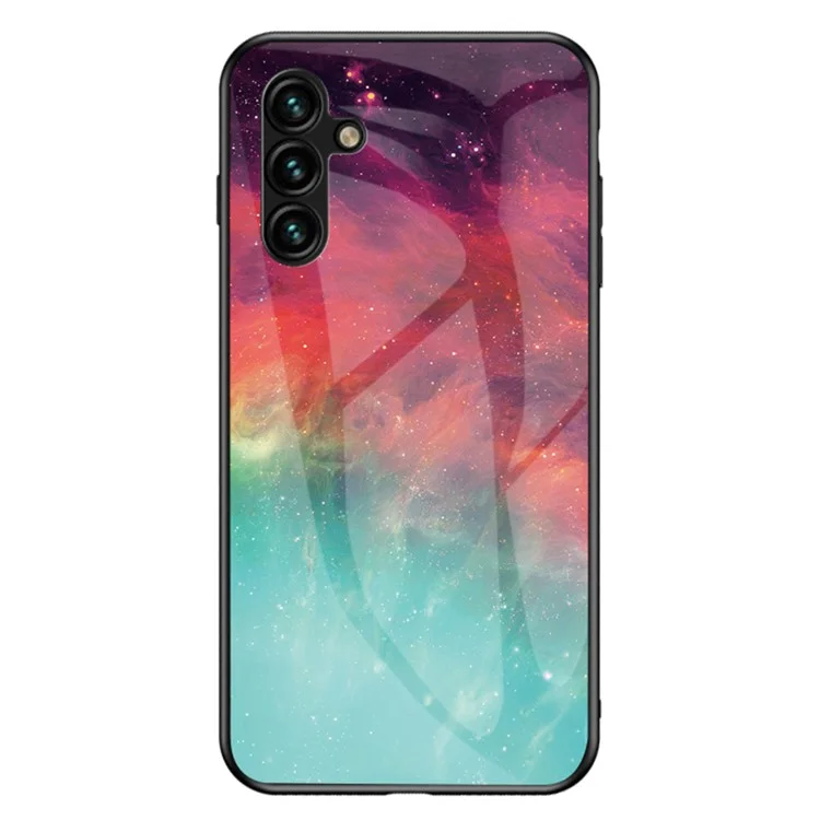 Для Samsung Galaxy A54 5G Starry Sky Pattern Printing Shockproof Phone Case Tempered Glass+Hard PC+Soft TPU Protective Cover - Color Starry Sky