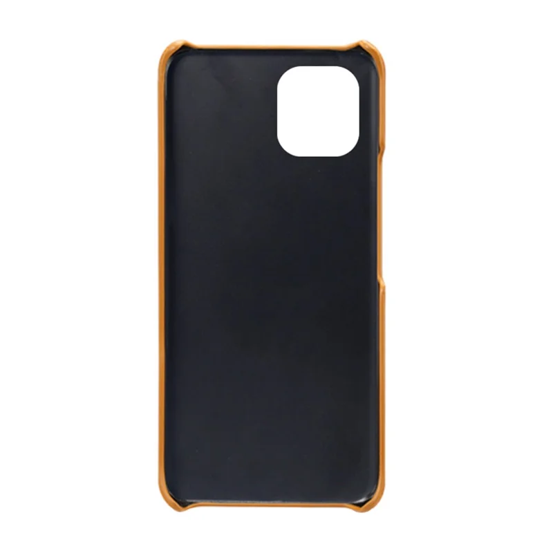 For Xiaomi 13 5G Dual Card Slots Drop-proof Mobile Phone Back Cover PU Leather Coated Hard PC Phone Case - Orange