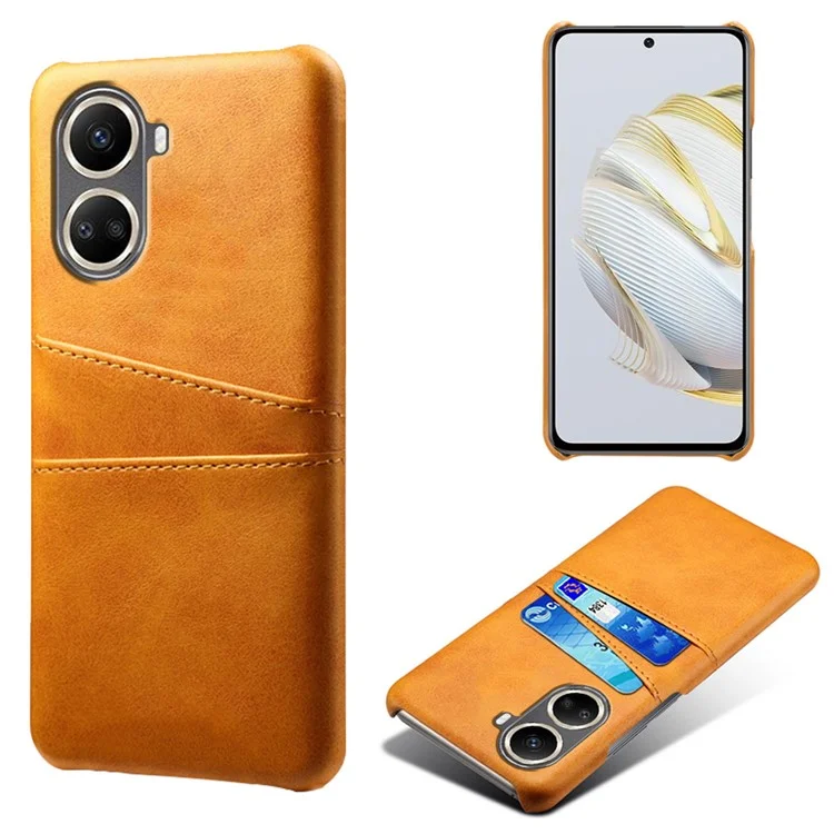 PU Leder Beschichtete Hard-pc-telefonabdeckung Für Huawei Nova 10 SE 4G, Dual-card-slots Anti-kratzer-telefonhülle - Orange