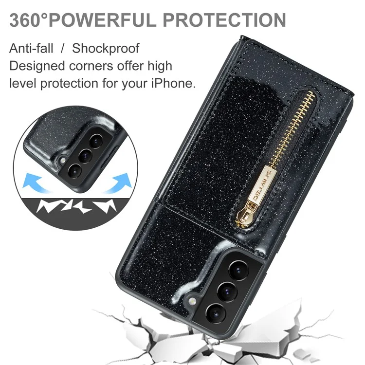 Dg. Ming M3 Series Pour Samsung Galaxy S21 fe 5G Magnétique Desconnable Desconnable Bling Poder Pourt - Noir