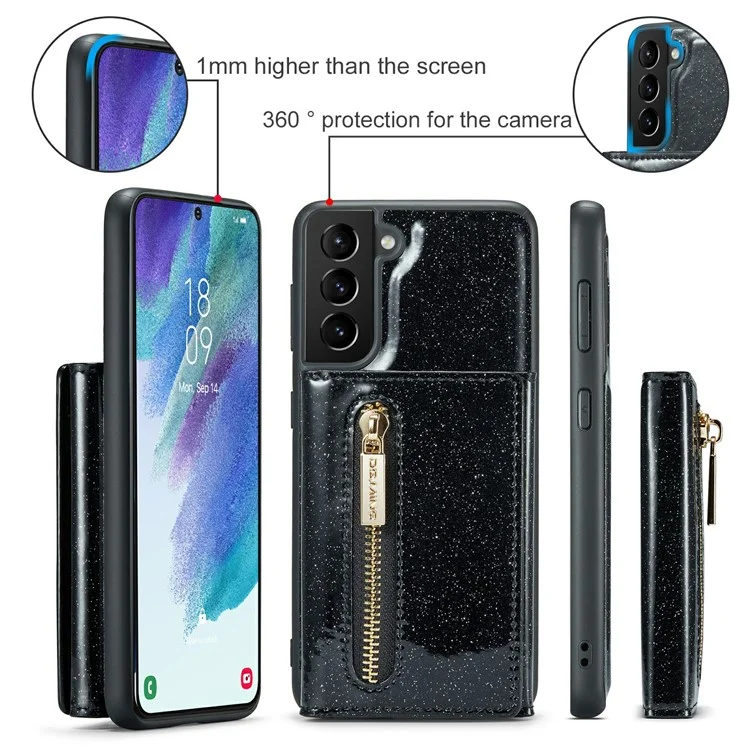 Dg. Ming M3 Series Pour Samsung Galaxy S21 fe 5G Magnétique Desconnable Desconnable Bling Poder Pourt - Noir
