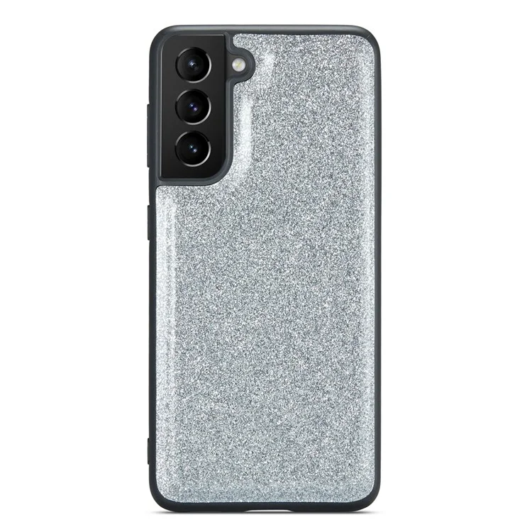 Dg. Ming M3-serie Für Samsung Galaxy S23 Reißverschlusspocket Magnetabendbar 2-in-1-telefonabdeckung Glitzer Pu-leder Beschichtete Kickstand Wallet-drop-proof-telefonhülle - Silber-