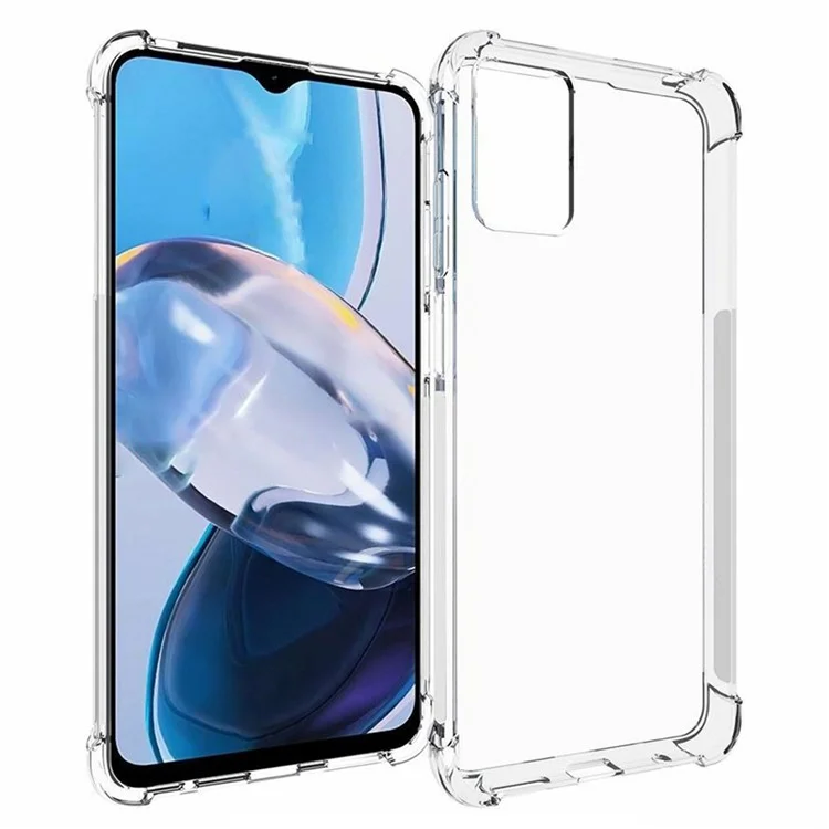 Für Motorola Moto E22 4G Transparentes Design Anti-Kratzer Soft TPU Handyhülle Rutschfest Handy-Rückseite Schutzhülle