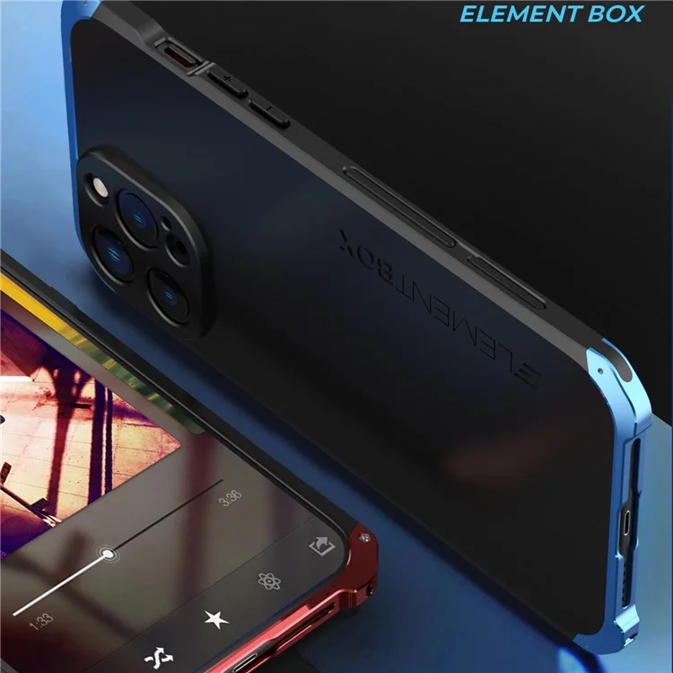 ELEMENT BOX For iPhone 13 Pro 6.1 inch 3-Piece Design Phone Case Hard PC + Metal Frame Drop-proof Protection Cover - Black  /  Red
