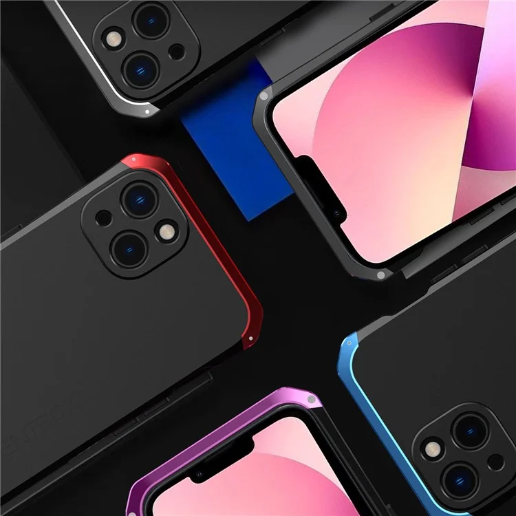 ELEMENT BOX For iPhone 13 mini 5.4 inch 3-Piece Design Hard PC Back Metal Frame Cover Hybrid Phone Case - Blue  /  Blue