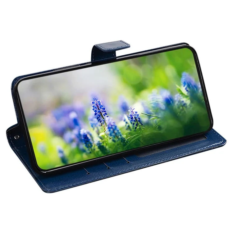 IDEWEI Für Oppo A1 Pro 5G Crazy Horse Texture Telefon Brieftasche Abdeckung PU Leder Stand Anti-drop-telefonhülle - Blau