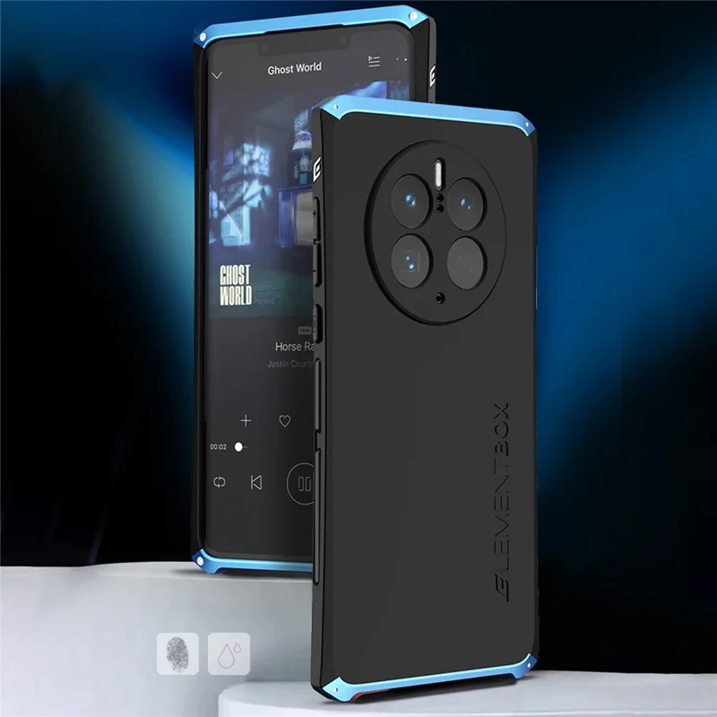 ELEMENT BOX For Huawei Mate 50 Pro 4G 3-Piece Design Reinforced Corner Phone Case Shockproof Hard PC Back Metal Frame Protective Cover - Black  /  Silver