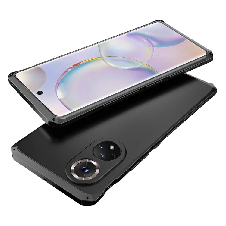 ELEMENT BOX для Huawei nova 9 3-кусочный дизайн жесткого поликарбонатного заднего корпуса с металлической рамкой, противоударный чехол для телефона - черный / черный