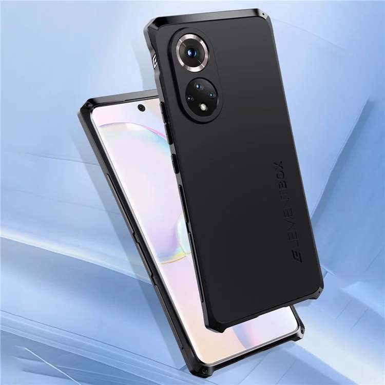 ELEMENT BOX For Huawei nova 9 3-Piece Design Hard PC Back Metal Frame Case Drop-proof Phone Back Cover - Red  /  Gold