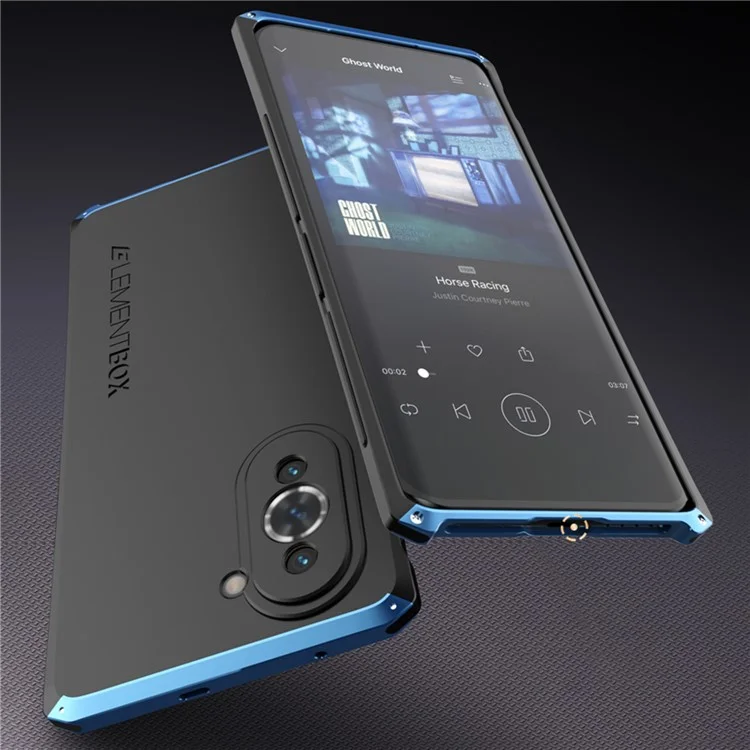 ELEMENT BOX Para Huawei nova 10 Pro 4G Diseño de 3 piezas Carcasa rígida de PC Marcos metálicos en los bordes Funda protectora antirreflectante - Negro / Dorado