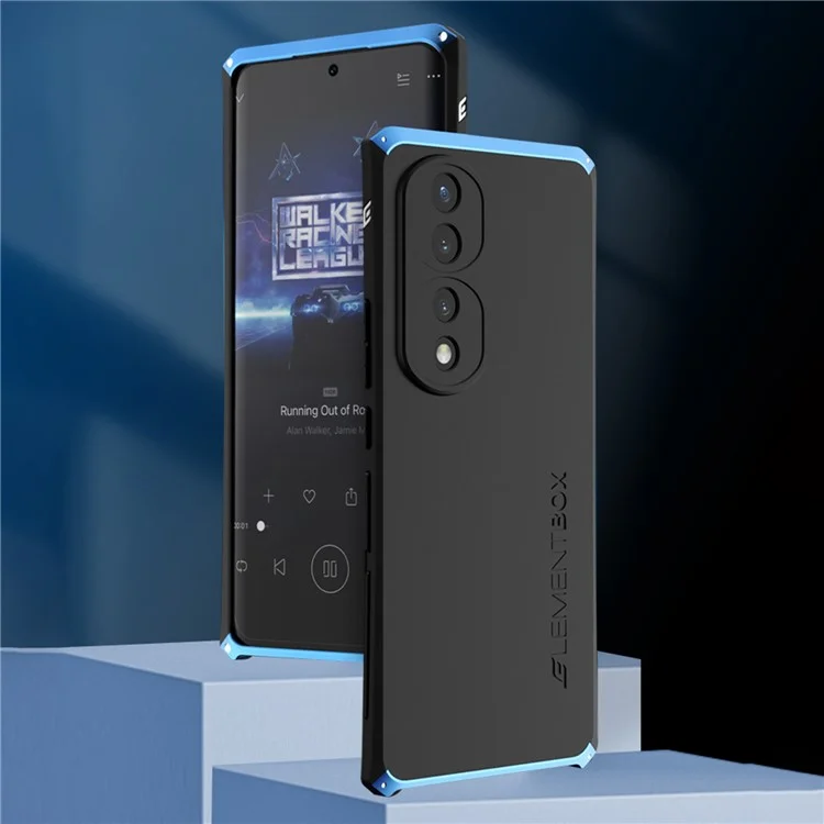 ELEMENT BOX For Honor 70 5G Hard PC Back Metal Frame Hybrid Case 3-Piece Design Anti-drop Phone Cover - Black  /  Black