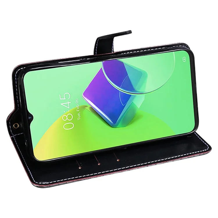 IDEWEI Für TECNO Phantom X2 5G Krokodilleder-Textur PU-Leder-Standbrieftasche-Hülle mit Magnetverschluss - Schwarz