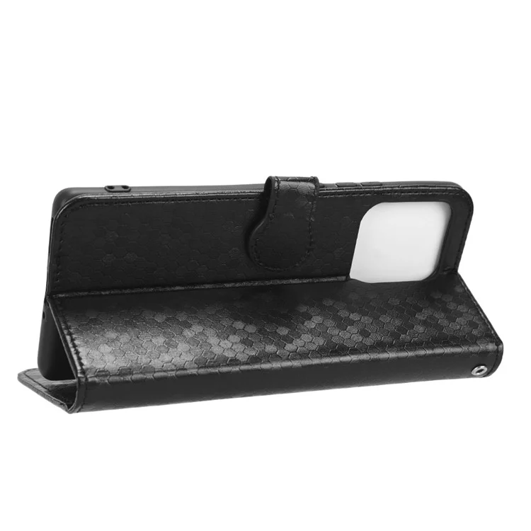 For Motorola Moto Edge 40 Pro 5G / Moto X40 5G Dot Pattern Imprinted PU Leather Wallet Stand Case Full Protection Phone Cover with Strap - Black