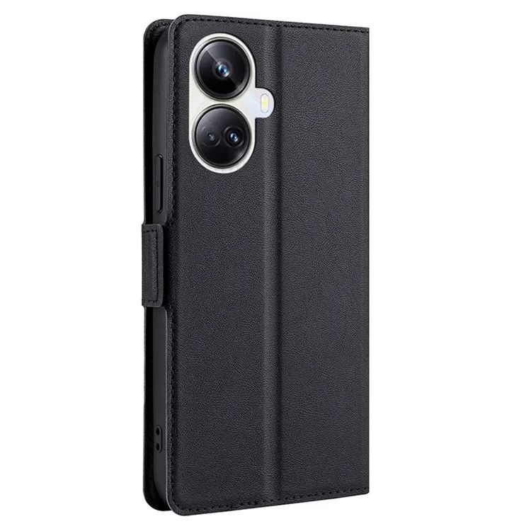 Для Realme 10 Pro+ 5G Shock-resean Case Case Case Кожаный Держатель Кожаной Карты - Черный