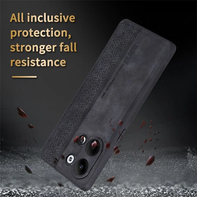 AZNS Per Oppo Reno9 5G Custodia per telefono con motivo stampato Anti-scivolo Resistente ai graffi Rivestimento in pelle PU TPU - Marrone